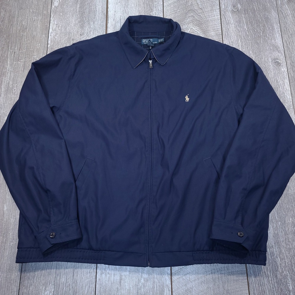 Polo Ralph Lauren Harrington Jacket Mens 2XLT Navy Blue Full Zip Windbreaker